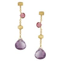 marco bicego paradise 18kt yellow gold & mixed stone short drop earrings