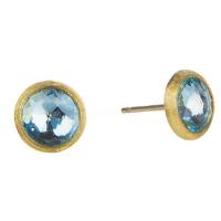 marco bicego jaipur 18kt yellow gold & blue topaz petite stud earrings