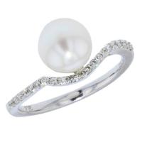 Lady's White 14 Karat Contour Fashion Ring