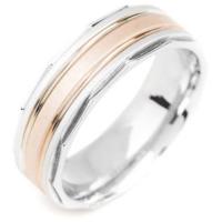 MEN’S TWO TONE ROSE AND WHITE GOLD WEDDING BAND