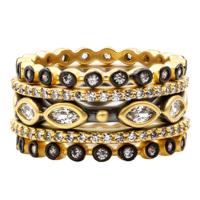 Signature Mixed Marquise Station 5-Stack Ring