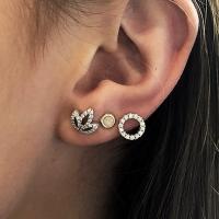 diamond leaf earrings - 14k white gold