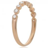 rose gold milgrain & diamond band