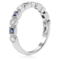 milgrain diamond and sapphire ring