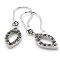 black diamond petal earrings