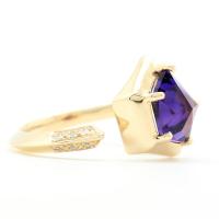geo cut amethyst ring
