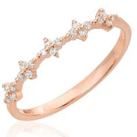 Spaced Floral Dia Rose Gold Half Band