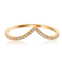 V Shaped Pave Diamond Rose Gold Ring