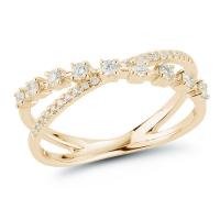 Ava Bea Cross Over Diamond Gold Ring