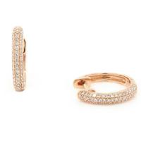 Pave Diamond Rose Gold Huggie Earrings