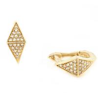 Geometric Diamond Huggie Earrings
