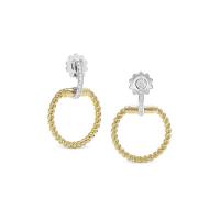 roberto coin 18kt gold cross over earring with diamonds