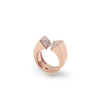 roberto coin 18kt gold & steel ring
