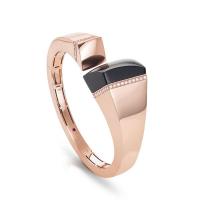 roberto coin 18kt gold 1 row square bangle with diamonds 888691-config