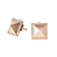 roberto coin 18kt gold 1 row square ring with diamonds