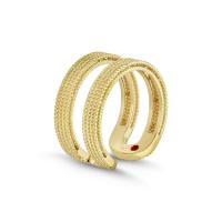 roberto coin 18k satin wide golden gate bangle