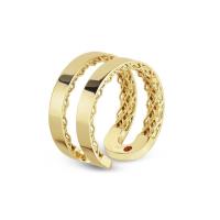 roberto coin 18k golden gate satin long tapered hoop w. diamond accent & open back