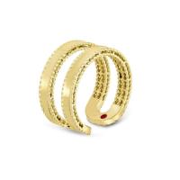 roberto coin 18k golden gate satin long tapered hoop with open back
