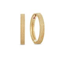 roberto coin 18kt yellow and white gold drop earrings with diamonds