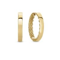 roberto coin 18k yw golden gate satin wide square top ring w. diamond accent