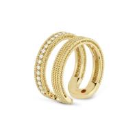 roberto coin 18k golden gate satin wide square ring