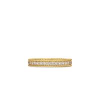 roberto coin 18k golden gate satin angled huggie earring w. diamond accent