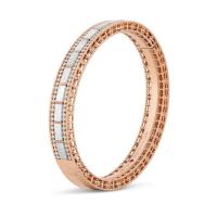 roberto coin 18kt gold rounded bangle with diamonds