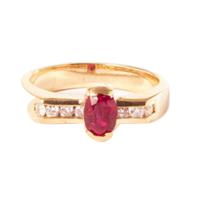 Offset Ruby & Diamond Ring