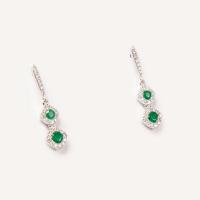 petite emerald & diamond earrings petite emerald & diamond earrings