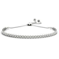 total 0.66 carat adjustable tennis bracelet - metal: white gold 14k