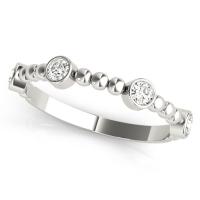 classical bead stackable ring - metal: white gold 14k