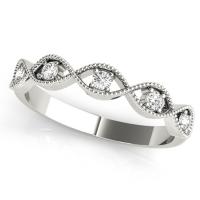elegant unique round stackable ring - metal: white gold 14k