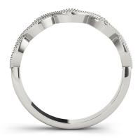 elegant unique round stackable ring - metal: white gold 14k