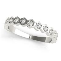 elegant hexagon stackable ring - metal: white gold 14k