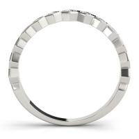 elegant hexagon stackable ring - metal: white gold 14k