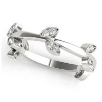 elegant round stackable ring - metal: white gold 14k