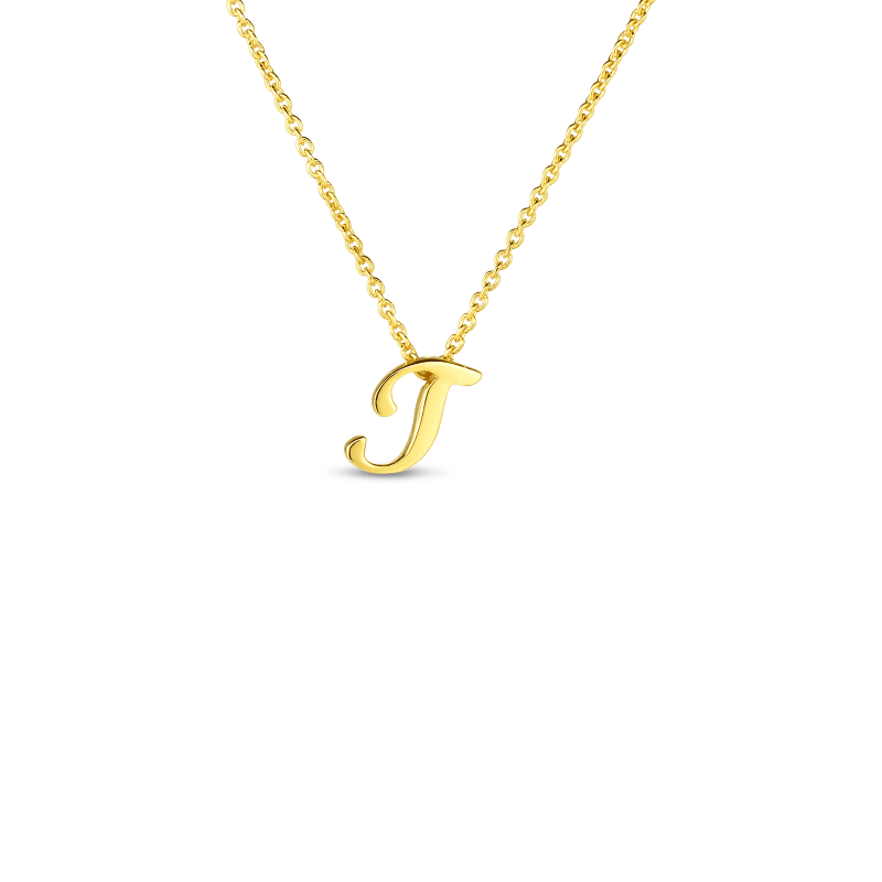 roberto coin 18k small script initial ‘t’ pendant on chain roberto coin 18k small script initial ‘t’ pendant on chain