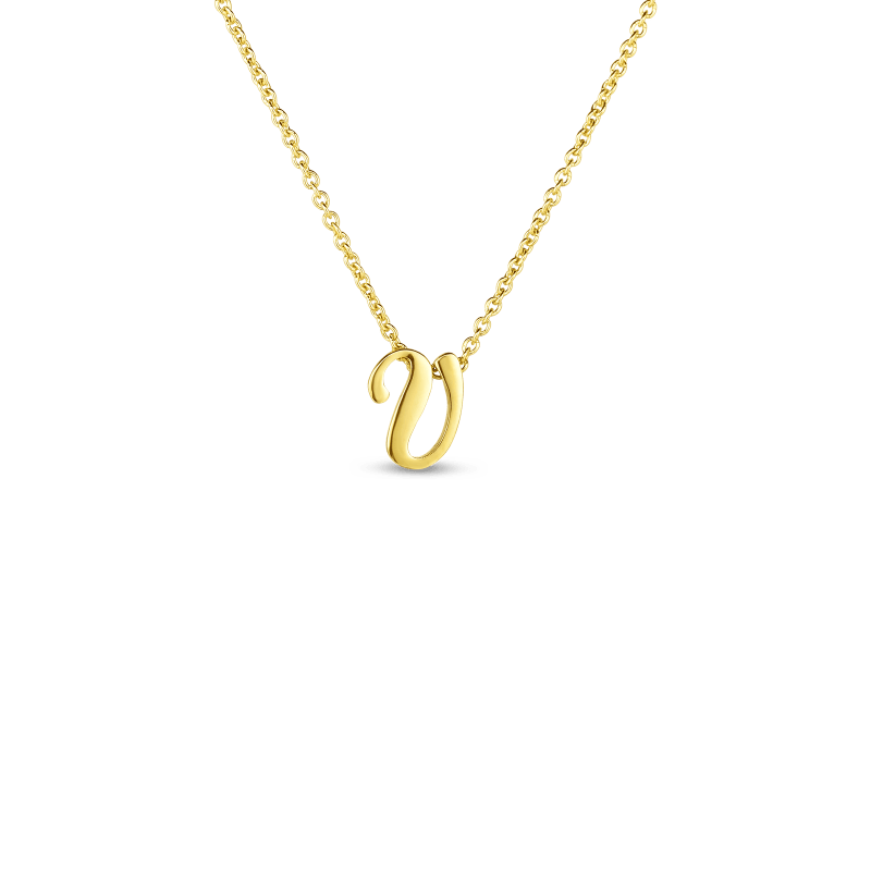 roberto coin 18k small script initial ‘v’ pendant on chain roberto coin 18k small script initial ‘v’ pendant on chain