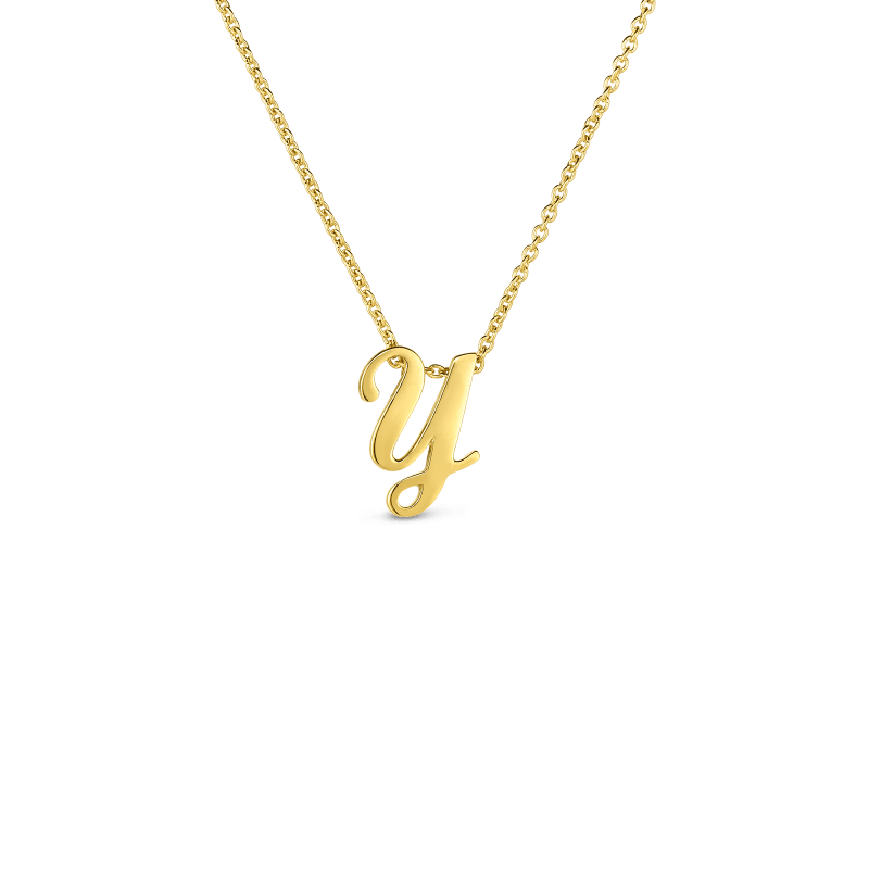 roberto coin 18k small script initial ‘y’ pendant on chain roberto coin 18k small script initial ‘y’ pendant on chain
