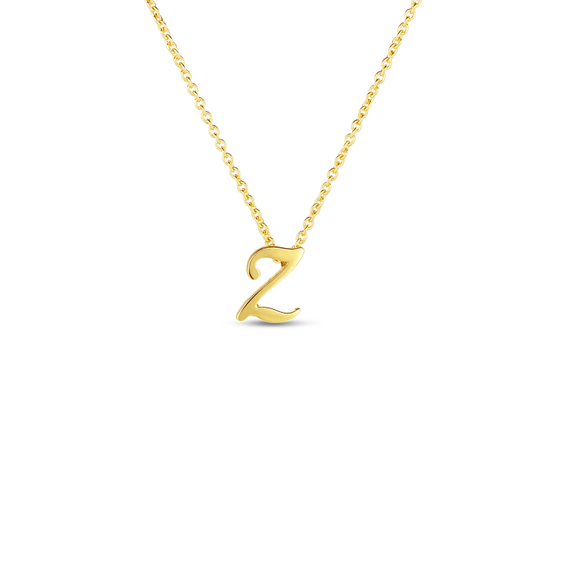 roberto coin 18k small script initial ‘z’ pendant on chain roberto coin 18k small script initial ‘z’ pendant on chain