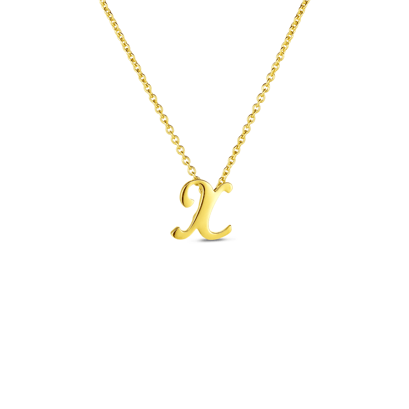roberto coin 18k small script initial ‘x’ pendant on chain roberto coin 18k small script initial ‘x’ pendant on chain