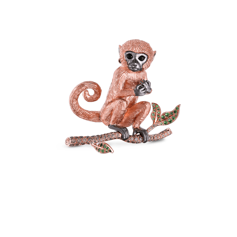 roberto coin monkey brooch with brown diamonds roberto coin monkey brooch with brown diamonds