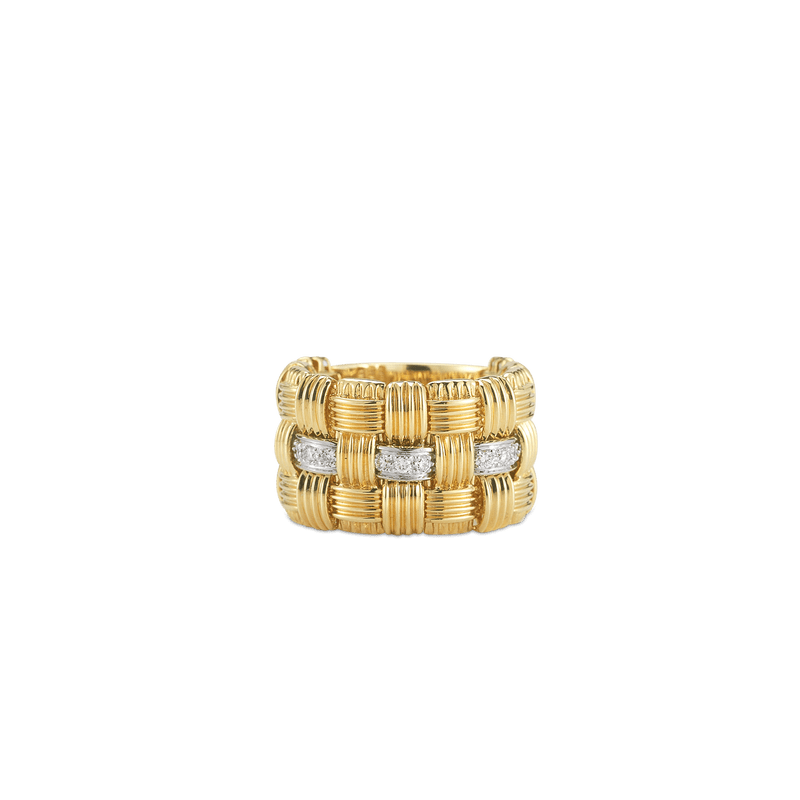 roberto coin 3 row ring with diamonds roberto coin 3 row ring with diamonds