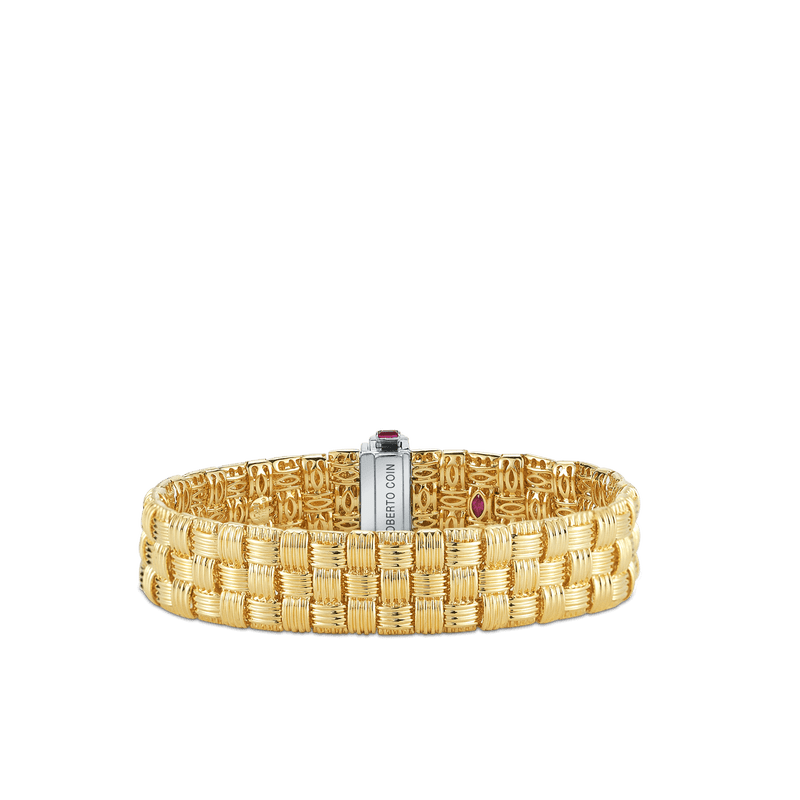 roberto coin 3 row bracelet with diamond clasp