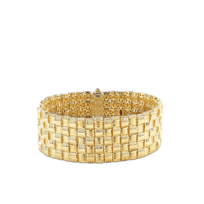 roberto coin 5 row bracelet with diamond clasp