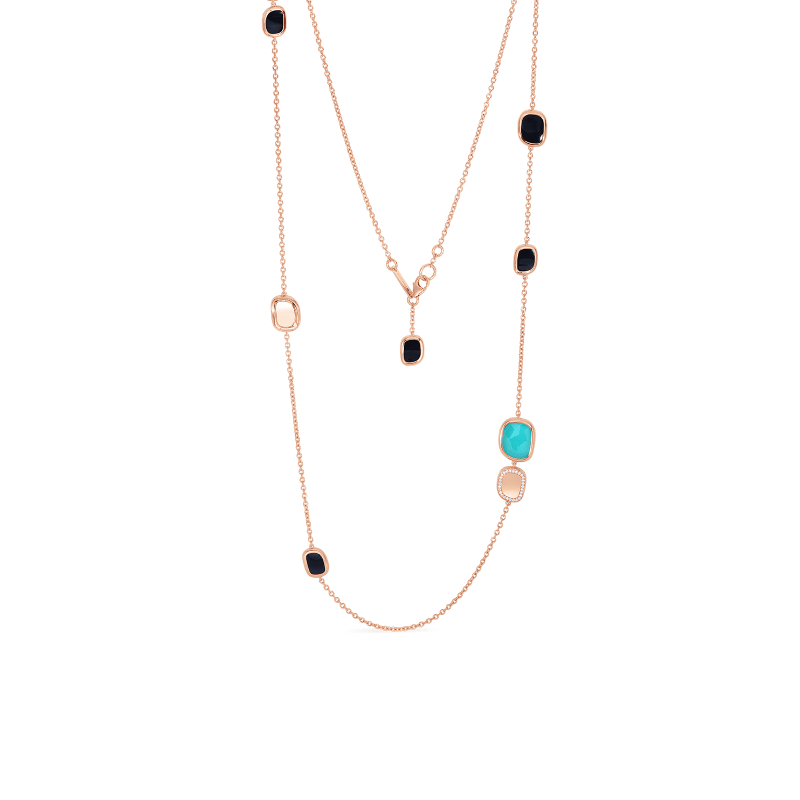 roberto coin station necklace with black jade, agate and diamonds roberto coin station necklace with black jade, agate and diamonds