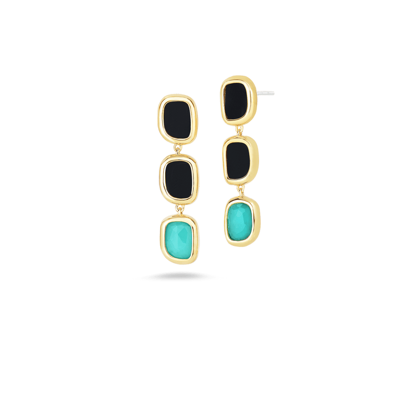 roberto coin drop earrings with black jade and agate