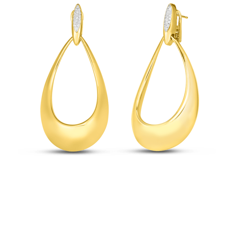 roberto coin 18k gold and diamond doorknocker earring roberto coin 18k gold and diamond doorknocker earring
