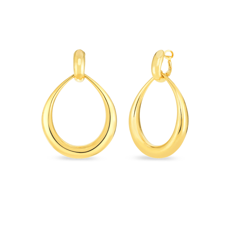 roberto coin 18kt gold contoured door-knocker earring roberto coin 18kt gold contoured door-knocker earring