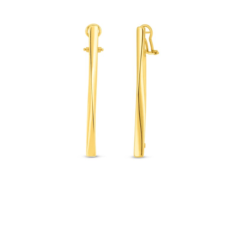roberto coin 18k gold contoured stick earring roberto coin 18k gold contoured stick earring